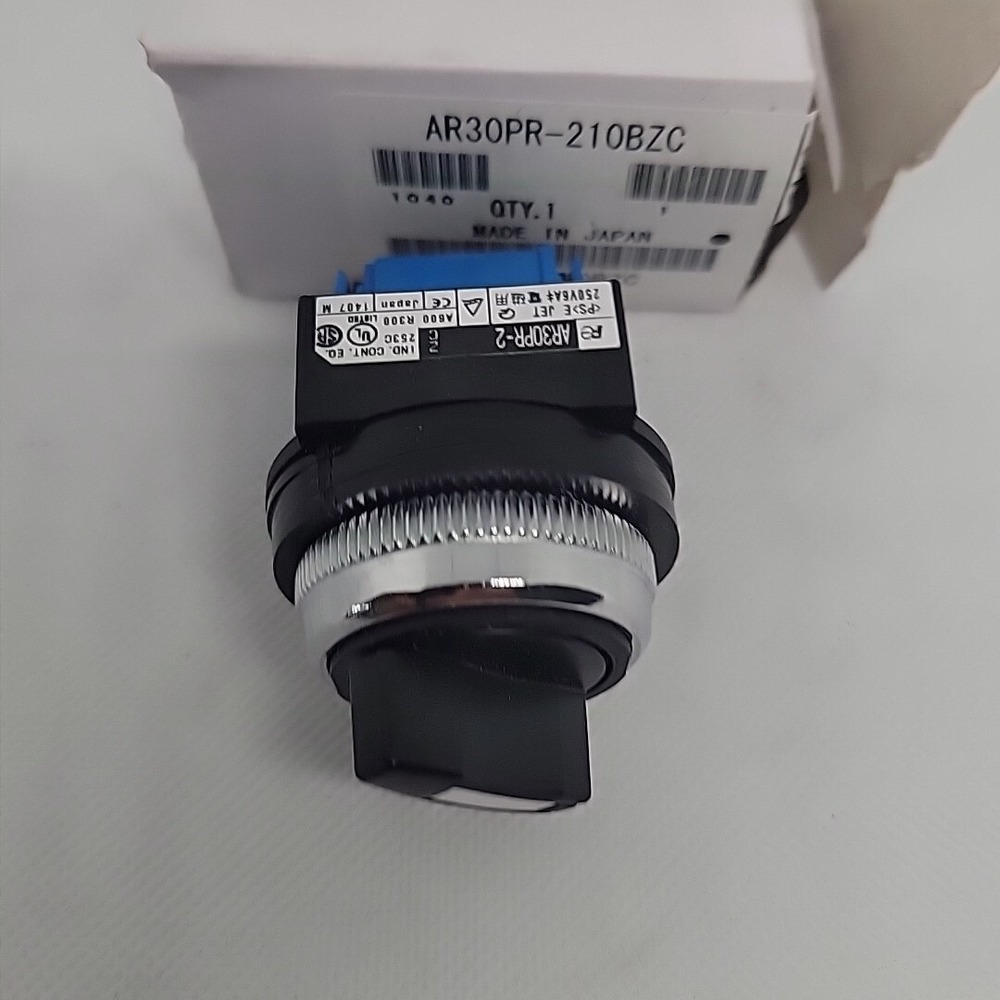 Fuji Electric Selector Switch AR30PR-2 AR30PR-210BZC 1NC Black Knob 30mm